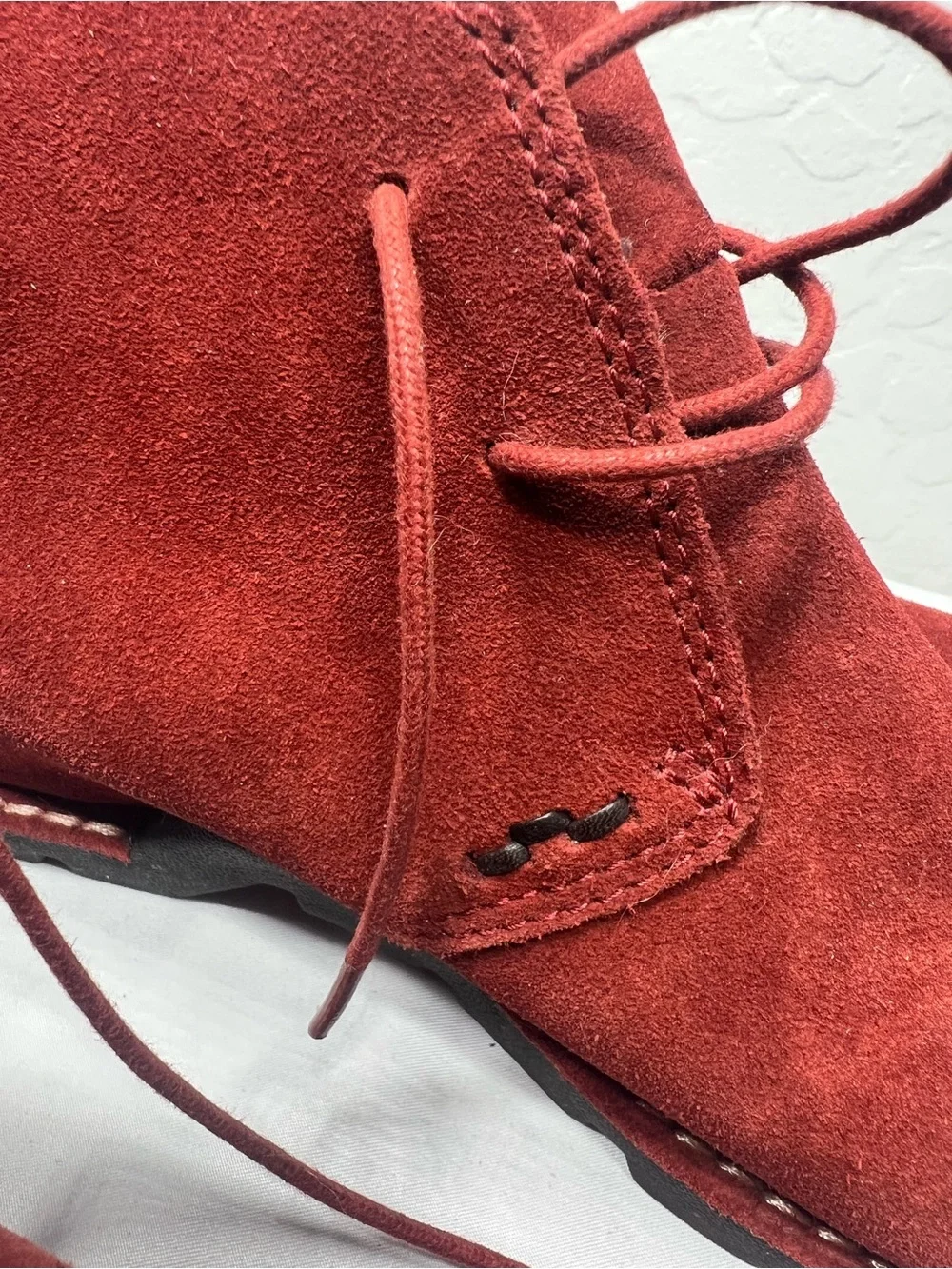 Cole Haan Country Waterproof Red Suede Chukka Boots Men’s Size 9B Narrow Lace Up